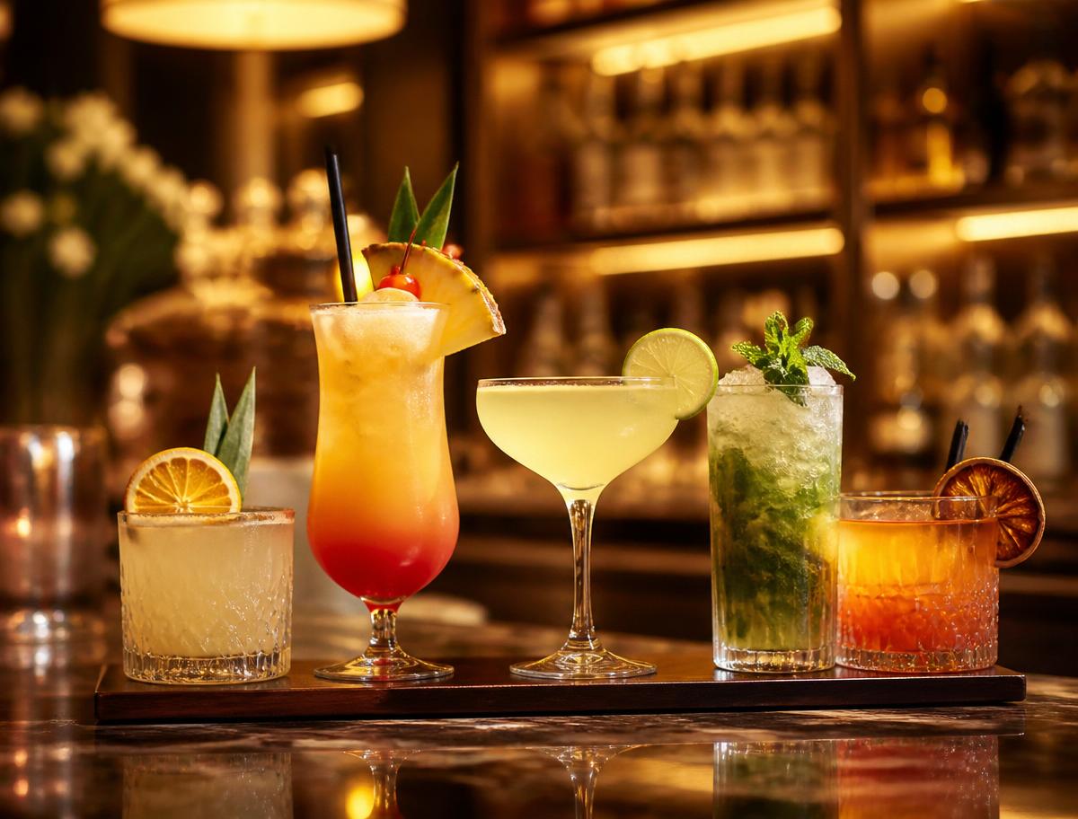 Signature cocktails served at the restaurant bar